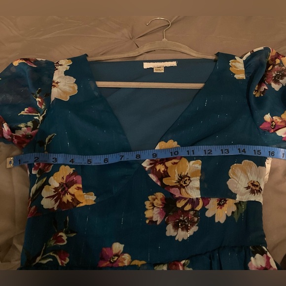 NWT Fourteenth Place Balboa Tiered Floral Print Long Sleeve Chiffon Maxi Dress - Picture 13 of 14